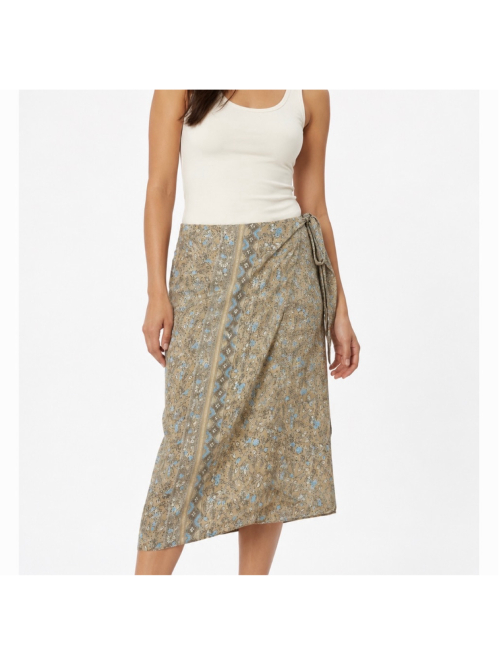 The Limited 100% Silk Y2K Paisley Floral Wrap Midi Skirt Size Small